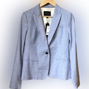 Banana Republic Blazer Classic Fit 8P Washable Blue Linen